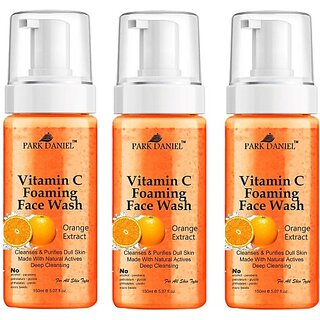                       PARK DANIEL Vitamin C Foaming  For Deep Cleansing Combo Pack of 3 150 ML(450 ML) Face Wash (450 ml)                                              