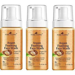                       PARK DANIEL Argan Oil Foaming  For Deep Cleansing Combo Pack of 3 150 ML(450 ML) Face Wash (450 ml)                                              