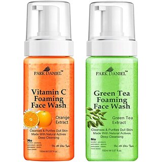 PARK DANIEL Vitamin C & Green Tea Foaming - Deep Cleansing Pack of 2 150ML(300 ML) Face Wash (300 ml) PARK DANIEL Vitamin C & Green Tea Foaming - Deep Cleansing Pack of 2 150ML(300 ML) Face Wash (300 ml)