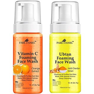 PARK DANIEL Vitamin C & Ubtan Foaming - Deep Cleansing Pack of 2 150ML(300 ML) Face Wash (300 ml) PARK DANIEL Vitamin C & Ubtan Foaming - Deep Cleansing Pack of 2 150ML(300 ML) Face Wash (300 ml)
