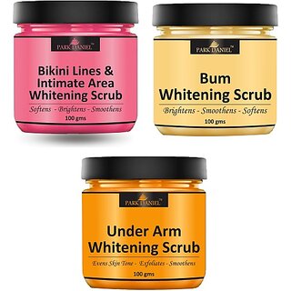 PARK DANIEL Bikini Lines Intimate Area, Bum & Elbow Whitening Scrub Pack of 3 100gm(300 gm) Scrub (300 g) PARK DANIEL Bikini Lines Intimate Area, Bum & Elbow Whitening Scrub Pack of 3 100gm(300 gm) Scrub (300 g)