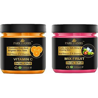 PARK DANIEL Papaya, Mix Fruit & Haldi Chandan Face Scrub Pack of 3 Jars of 100 ml(300 ml) Scrub (300 ml) PARK DANIEL Papaya, Mix Fruit & Haldi Chandan Face Scrub Pack of 3 Jars of 100 ml(300 ml) Scrub (300 ml)