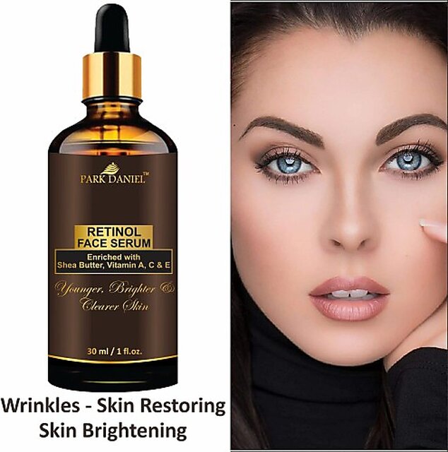 PARK DANIEL Premium Retinol Face Serum Enriched With Shea Butter, Vitamin A, C & E -For Younger, Brighter and Clearer Skin- Ideal For Men & Women Combo Pack of 3 Bottle of 30 ML(90 ML) (90 ml)