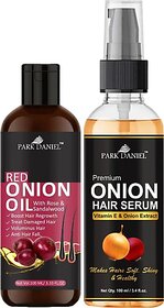 PARK DANIEL Premium Red Onion Oil & Onion Hair Serum - For Silky & Smooth Hair Combo Pack 2 Bottle of 100 ml(200 ml) (2 Items in the set)