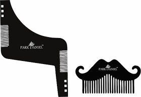 PARK DANIEL Boomerang Z Shaper Comb & Mustache Beard Comb For Beard Shaping & Styling Combo Pack Of 2 Pcs ()