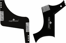 PARK DANIEL Boomerang Z Shaper Comb & Boomerang Line Shaper Beard Comb For Beard Shaping & Styling Combo Pack Of 2 Pcs ()