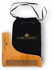 PARK DANIEL Handcrafted Wooden L Shaped Beard Comb For Men Pack of ( 1 Pcs.) ()