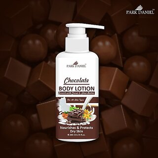                       PARK DANIEL Premium Chocolate Body Lotion with Shea and Cocoa Butter - For Dry Winter Skin ( Ideal For Men & Women) 200ml (200 ml)                                              