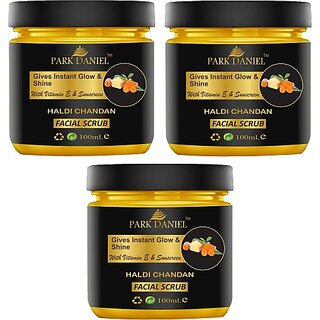 PARK DANIEL Haldi Chandan Facial & Body Scrub- Instant Glowing Clear Skin Pack of 4 of 100ML Scrub (400 ml) PARK DANIEL Haldi Chandan Facial & Body Scrub- Instant Glowing Clear Skin Pack of 4 of 100ML Scrub (400 ml)