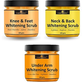                       PARK DANIEL Underarms Whitening Body Scrub Skin Exfoliating Pack of 3 of 100 gm(300 gms) Scrub (300 g)                                              