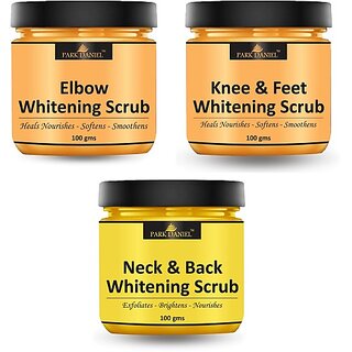                       PARK DANIEL Knee, Feet, Neck Back & Underarms Skin Whitening Scrub Pack of 3 100gm(300 gm) Scrub (300 g)                                              