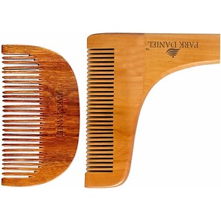 PARK DANIEL Handcrafted Wooden C Shaped, L Shaped Beard Comb For Men Pack of ( 2 Pcs.) () PARK DANIEL Handcrafted Wooden C Shaped, L Shaped Beard Comb For Men Pack of ( 2 Pcs.) ()