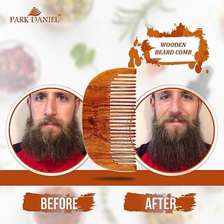 PARK DANIEL Handcrafted Wooden Beard Comb- Compact & Light Weight ( 1 Pc.) ()