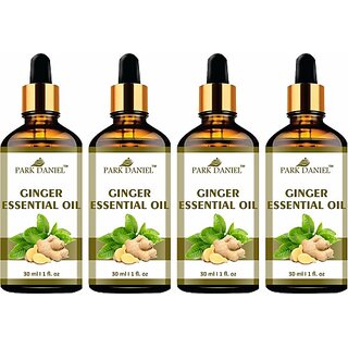                       PARK DANIEL Pure & Natural Ginger Essential Oil for Skin to Burn Body Fat Pack of 4 of 30ML (120 ml)                                              