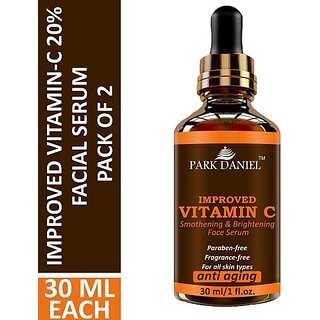                       PARK DANIEL Improved Vitamin C 20% Face Serum- For Anti Aging Combo pack of 2 bottles of 30 ml(60 ml) (60 ml)                                              