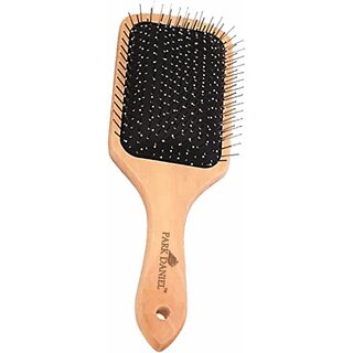                       PARK DANIEL Wooden Bamboo Eco Friendly Paddle Hair Brush Help Growth & Add Hair Shine Pack 1 ()                                              