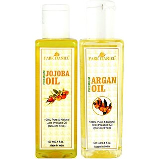                       PARK DANIEL Organic Argan oil and Jojoba oil - Natural & Undiluted Combo of 2 bottles of 100 ml(200 ml) (200 ml)                                              