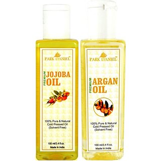 PARK DANIEL Organic Argan oil and Jojoba oil - Natural & Undiluted Combo of 2 bottles of 100 ml(200 ml) (200 ml) PARK DANIEL Organic Argan oil and Jojoba oil - Natural & Undiluted Combo of 2 bottles of 100 ml(200 ml) (200 ml)