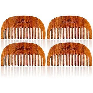 PARK DANIEL Handcrafted Wooden Beard Comb - Compact & Light Weight Pack Of 4 Combs(4 Pcs.) ()
