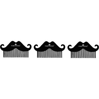 PARK DANIEL Mustache Beard Comb For Beard Shaping & Styling Combo Pack Of 3 Pcs ()