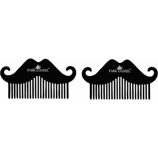                       PARK DANIEL Mustache Beard Comb For Beard Shaping & Styling Combo Pack Of 2 Pcs ()                                              