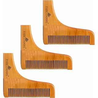 PARK DANIEL Handcrafted Wooden L Shaped Beard Comb For Men Pack of ( 3 Pcs.) () PARK DANIEL Handcrafted Wooden L Shaped Beard Comb For Men Pack of ( 3 Pcs.) ()