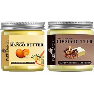                       PARK DANIEL 100% Natural Mango Butter & Cocoa Butter - RAW, UNREFINED & AFRICAN- For Moisturization of Body and Skin Combo Pack 2 Jars of 50 gms(100 gms) (100 g)                                              