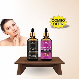 PARK DANIEL Vitamin B3 Facial Serum & Kumkumadi Lip Serum Oil Combo Set of 2 Bottles of 30 ml(60 ml) (60 ml) PARK DANIEL Vitamin B3 Facial Serum & Kumkumadi Lip Serum Oil Combo Set of 2 Bottles of 30 ml(60 ml) (60 ml)