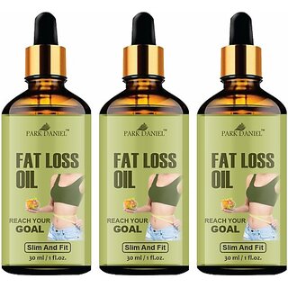                       PARK DANIEL Premium Fat Loss Oil - A belly fat reduce oil/ weight loss massage oil/ fat burner oil for women/ slimming oil Combo Pack Of 3, 30ml (90ml) (90 ml)                                              