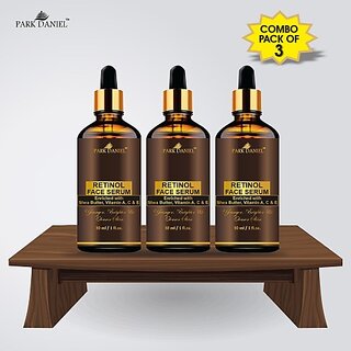 PARK DANIEL Premium Retinol Face Serum Enriched With Shea Butter, Vitamin A, C & E -For Younger, Brighter and Clearer Skin- Ideal For Men & Women Combo Pack of 3 Bottle of 30 ML(90 ML) (90 ml) PARK DANIEL Premium Retinol Face Serum Enriched With Shea Butter, Vitamin A, C & E -For Younger, Brighter and Clearer Skin- Ideal For Men & Women Combo Pack of 3 Bottle of 30 ML(90 ML) (90 ml)