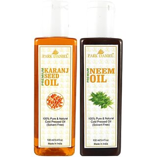 PARK DANIEL Organic Karanj oil and Neem oil - Natural & Undiluted combo of 2 bottles of 100 ml (200ml) (200 ml) PARK DANIEL Organic Karanj oil and Neem oil - Natural & Undiluted combo of 2 bottles of 100 ml (200ml) (200 ml)