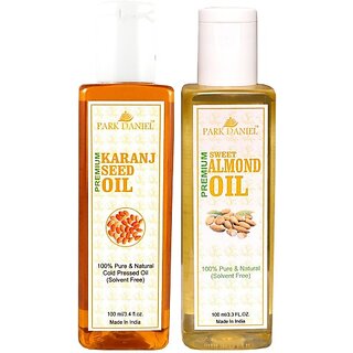                       PARK DANIEL Organic Karanj oil and Almond oil - Natural & Undiluted combo of 2 bottles of 100 ml (200ml) (200 ml)                                              
