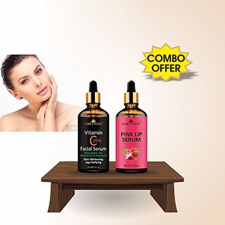 PARK DANIEL Vitamin C Facial Serum & Pink Lip Serum Oil Combo Set of 2 Bottles of 30 ml(60 ml) (60 ml) PARK DANIEL Vitamin C Facial Serum & Pink Lip Serum Oil Combo Set of 2 Bottles of 30 ml(60 ml) (60 ml)