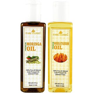 PARK DANIEL Organic Moringa oil and Wheatgerm oil - Natural & Undiluted combo of 2 bottles of 100 ml (200ml) (100 ml) PARK DANIEL Organic Moringa oil and Wheatgerm oil - Natural & Undiluted combo of 2 bottles of 100 ml (200ml) (100 ml)
