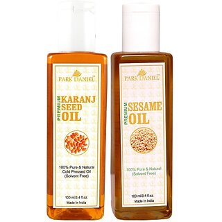 PARK DANIEL Organic Karanj oil and Sesame oil - Natural & Undiluted combo of 2 bottles of 100 ml (200ml) (200 ml) PARK DANIEL Organic Karanj oil and Sesame oil - Natural & Undiluted combo of 2 bottles of 100 ml (200ml) (200 ml)