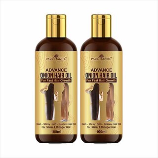 PARK DANIEL Advance Onion Hair Oil |For Reduces hairfall |for faster hair growth & complete nourishment suits all Hair types Hair Oil For Regrowth Pack Of 2 100ml(200ml) Hair Oil (200 ml) PARK DANIEL Advance Onion Hair Oil |For Reduces hairfall |for faster hair growth & complete nourishment suits all Hair types Hair Oil For Regrowth Pack Of 2 100ml(200ml) Hair Oil (200 ml)