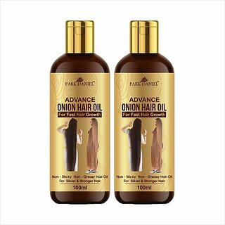                       PARK DANIEL Advance Onion Hair Oil |For Reduces hairfall |for faster hair growth & complete nourishment suits all Hair types Hair Oil For Regrowth Pack Of 2 100ml(200ml) Hair Oil (200 ml)                                              