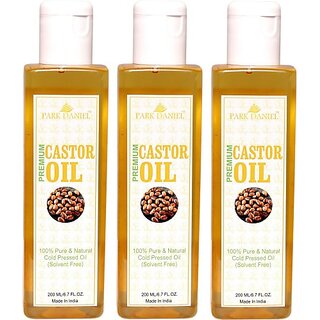 PARK DANIEL Premium Cold Pressed Castor Oil Combo Set of 3 No.200 ml Bottles Hair Oil (600 g) PARK DANIEL Premium Cold Pressed Castor Oil Combo Set of 3 No.200 ml Bottles Hair Oil (600 g)