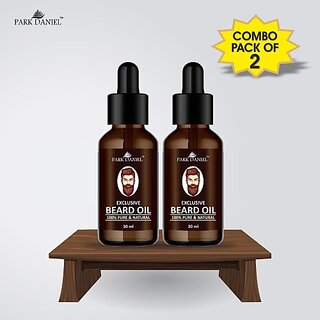                       PARK DANIEL Exclusive Beard Oil(100% Pure & Natural Ingredients) -Suitable for Patchy beard Combo pack of 2 Bottles of 30 ml(60 ml) Hair Oil (60 ml)                                              