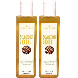                       PARK DANIEL Premium Cold Pressed Castor Oil Combo Set of 2 No.200 ml Bottles Hair Oil (400 g)                                              