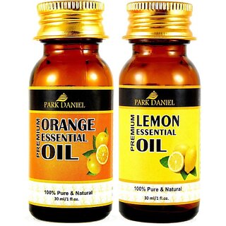                       PARK DANIEL Pure and Natural Orange and Lemon Essential oil combo of 2 bottles of 30 ml(60 ml) Hair Oil (60 ml)                                              