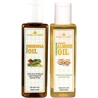                       PARK DANIEL Premium Moringa oil and Almond oil combo of 2 bottles of 100 ml (200ml) Hair Oil (200 ml)                                              