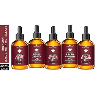                       PARK DANIEL Red Onion Beard Growth Oil- For Beard Growth, Style & Shine Combo pack of 5 bottles of 30 ml(150 ml) Hair Oil (150 ml)                                              