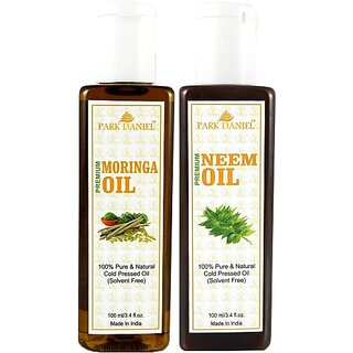PARK DANIEL Premium Moringa oil and Neem oil combo of 2 bottles of 100 ml (200ml) Hair Oil (200 ml) PARK DANIEL Premium Moringa oil and Neem oil combo of 2 bottles of 100 ml (200ml) Hair Oil (200 ml)