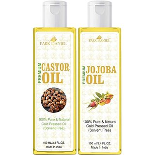 PARK DANIEL Organic Jojoba oil and Castor oil combo pack of 2 bottles of 100 ml(200 ml) Hair Oil (200 ml) PARK DANIEL Organic Jojoba oil and Castor oil combo pack of 2 bottles of 100 ml(200 ml) Hair Oil (200 ml)