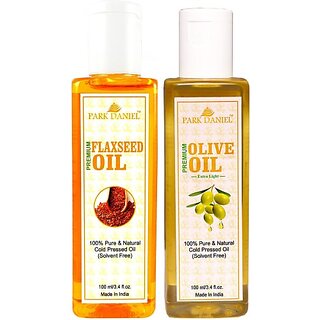 PARK DANIEL Premium Flaxseed oil and Olive oil combo of 2 bottles of 100 ml (200ml) Hair Oil (200 ml) PARK DANIEL Premium Flaxseed oil and Olive oil combo of 2 bottles of 100 ml (200ml) Hair Oil (200 ml)