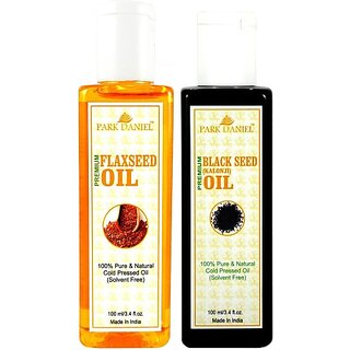 PARK DANIEL Premium Flaxseed oil and Blackseed oil combo of 2 bottles of 100 ml (200ml) Hair Oil (200 ml) PARK DANIEL Premium Flaxseed oil and Blackseed oil combo of 2 bottles of 100 ml (200ml) Hair Oil (200 ml)
