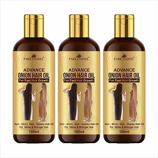                       PARK DANIEL Advance Onion Hair Oil |For Reduces hairfall |for faster hair growth & complete nourishment suits all Hair types Hair Oil For Regrowth Pack Of 3 100ml(300ml) Hair Oil (300 ml)                                              