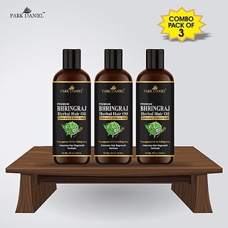                       PARK DANIEL BHRINGRAJ Herbal Hair oil- Therapeutic Oil for Falling Hair(Intensive Hair Regrowth Formula) Combo Pack of 3 Bottles(300 ml) Hair Oil (300 g)                                              