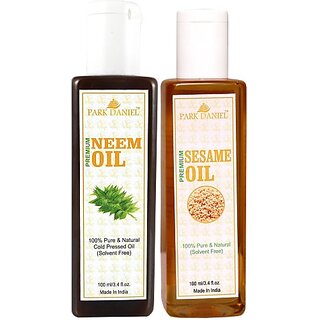                       PARK DANIEL Premium Neem oil and Sesame oil combo of 2 bottles of 100 ml (200ml) Hair Oil (200 ml)                                              